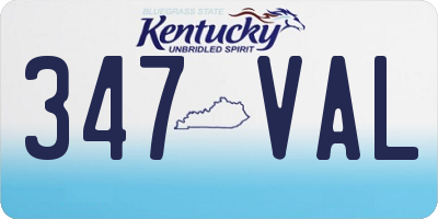 KY license plate 347VAL