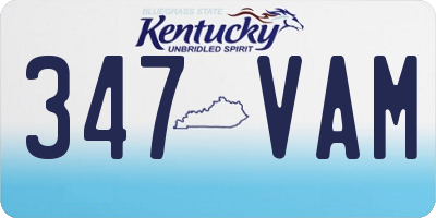 KY license plate 347VAM