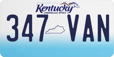 KY license plate 347VAN