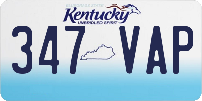 KY license plate 347VAP