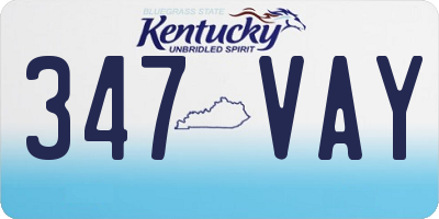 KY license plate 347VAY