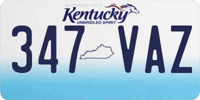 KY license plate 347VAZ