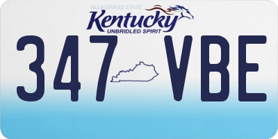 KY license plate 347VBE