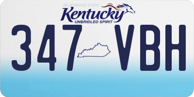 KY license plate 347VBH