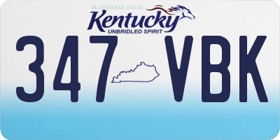 KY license plate 347VBK