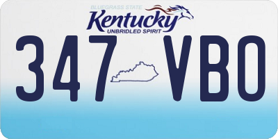 KY license plate 347VBO
