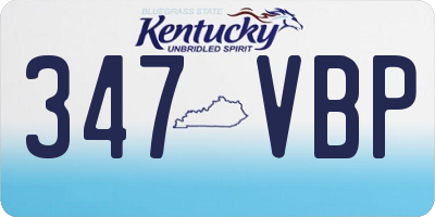 KY license plate 347VBP