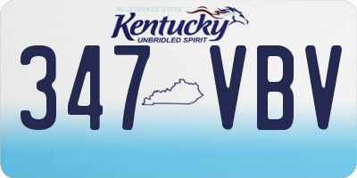 KY license plate 347VBV