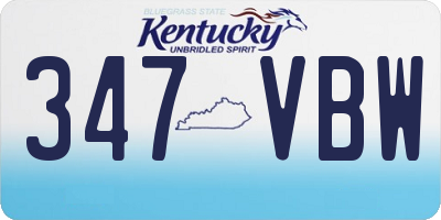 KY license plate 347VBW