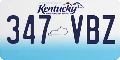 KY license plate 347VBZ