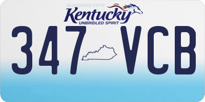 KY license plate 347VCB