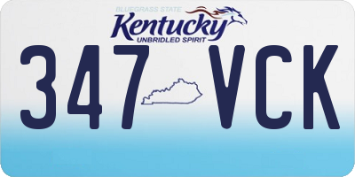 KY license plate 347VCK