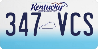 KY license plate 347VCS