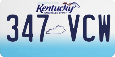 KY license plate 347VCW