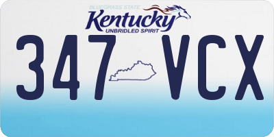 KY license plate 347VCX