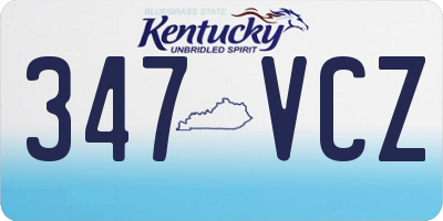 KY license plate 347VCZ