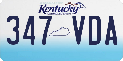 KY license plate 347VDA