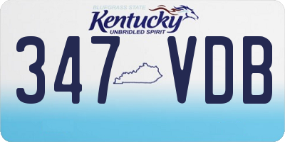 KY license plate 347VDB