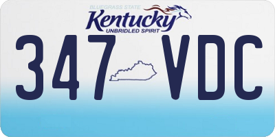 KY license plate 347VDC