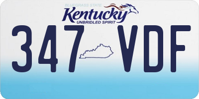 KY license plate 347VDF