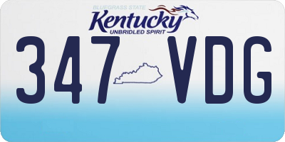 KY license plate 347VDG