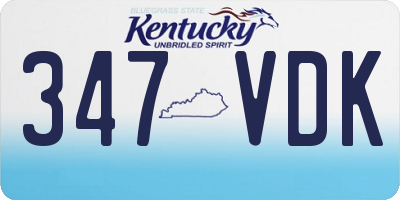 KY license plate 347VDK