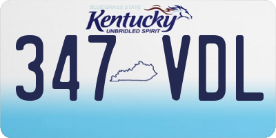 KY license plate 347VDL