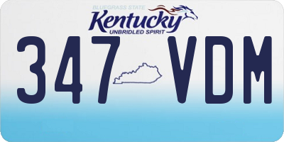 KY license plate 347VDM