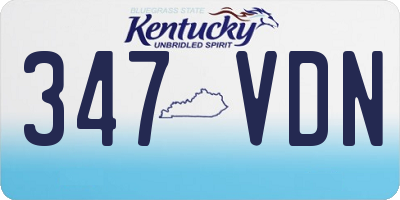 KY license plate 347VDN