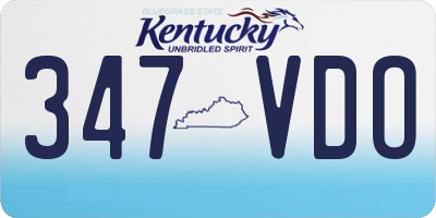 KY license plate 347VDO