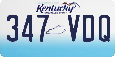 KY license plate 347VDQ