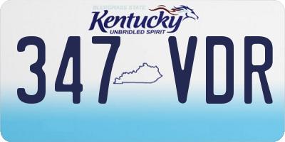 KY license plate 347VDR