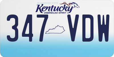 KY license plate 347VDW