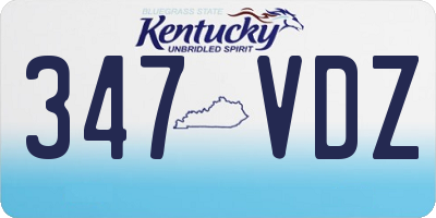 KY license plate 347VDZ