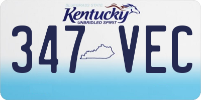 KY license plate 347VEC