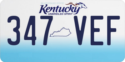 KY license plate 347VEF