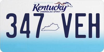 KY license plate 347VEH