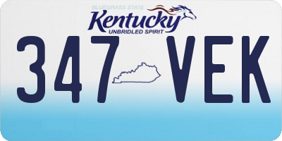 KY license plate 347VEK