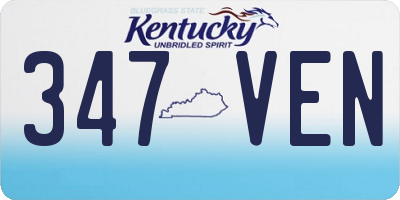 KY license plate 347VEN