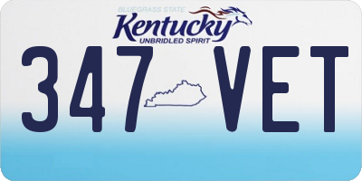 KY license plate 347VET