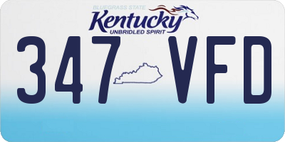 KY license plate 347VFD