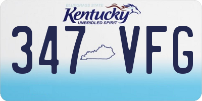 KY license plate 347VFG