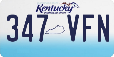 KY license plate 347VFN