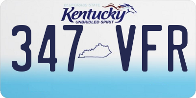 KY license plate 347VFR