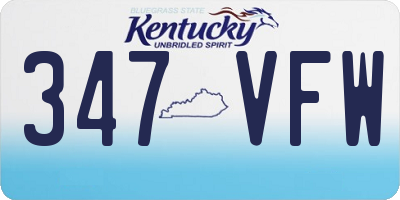 KY license plate 347VFW