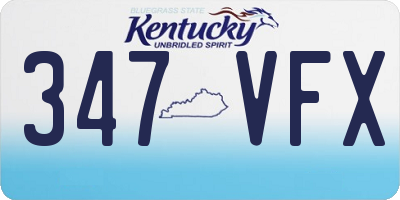 KY license plate 347VFX