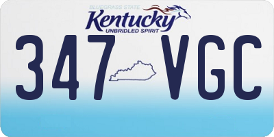 KY license plate 347VGC