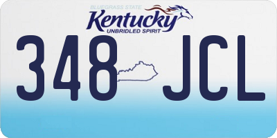 KY license plate 348JCL