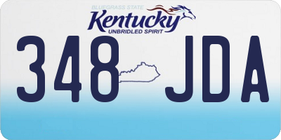 KY license plate 348JDA