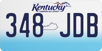 KY license plate 348JDB